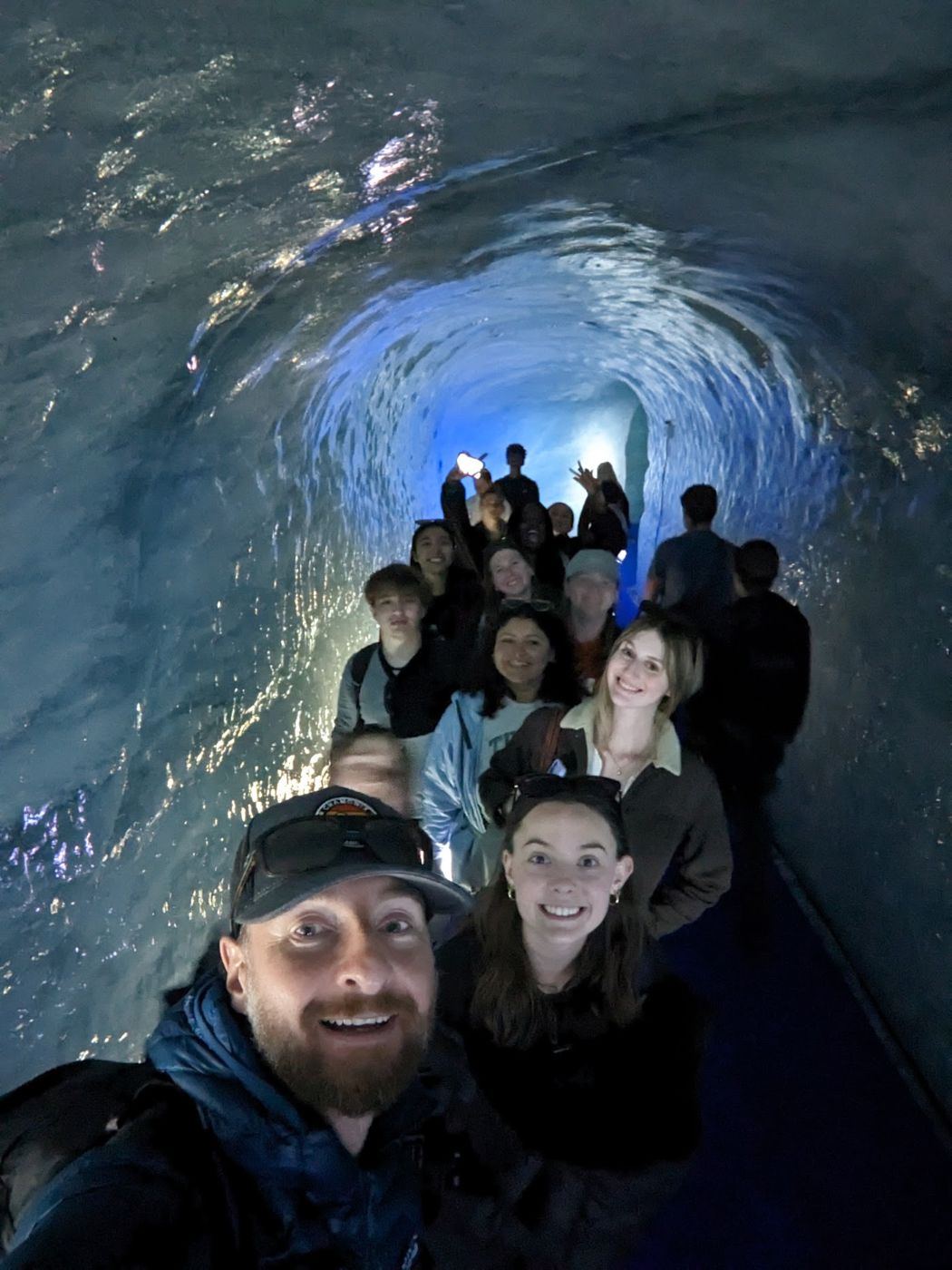 Inside the ice cave at Chamonix