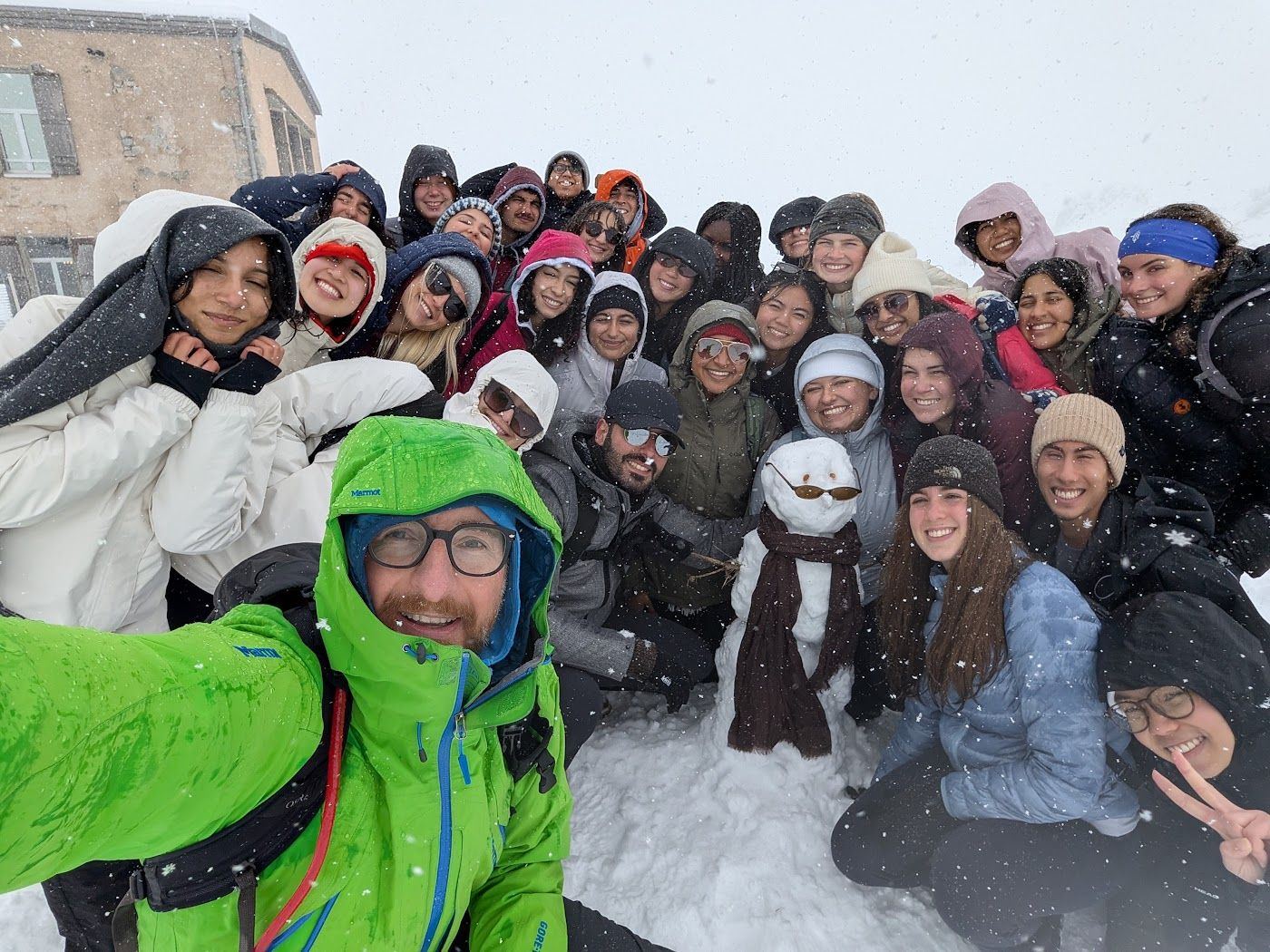 Snow in May at the Aiguille du Midi